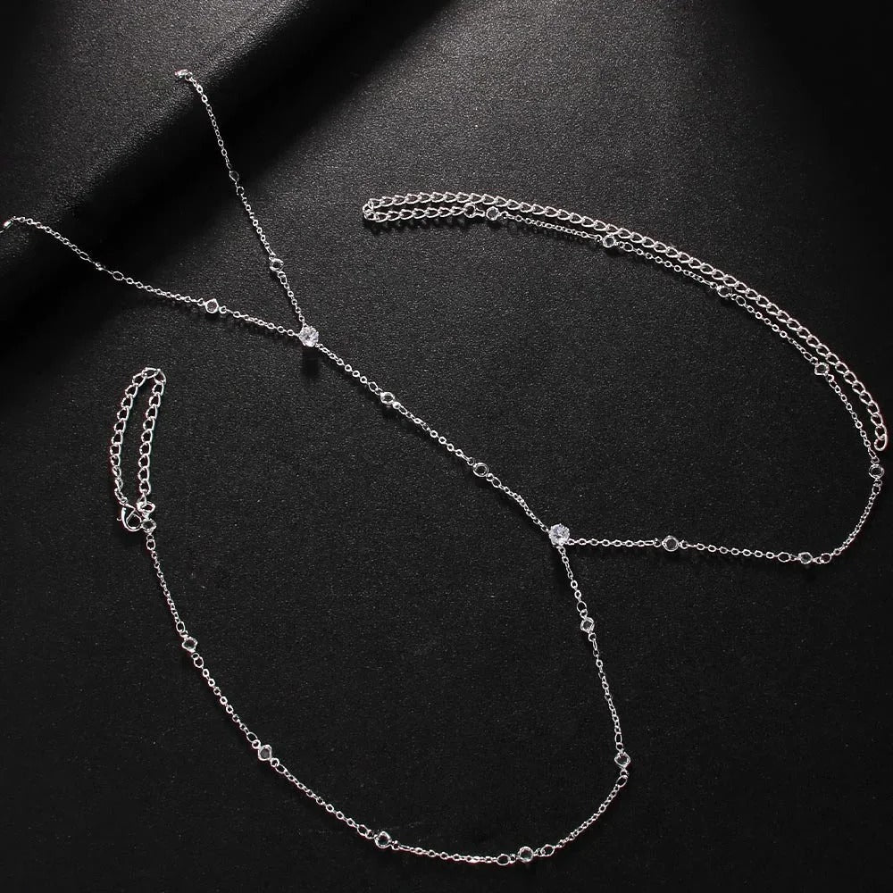 Rhinestone Cross Body Necklace