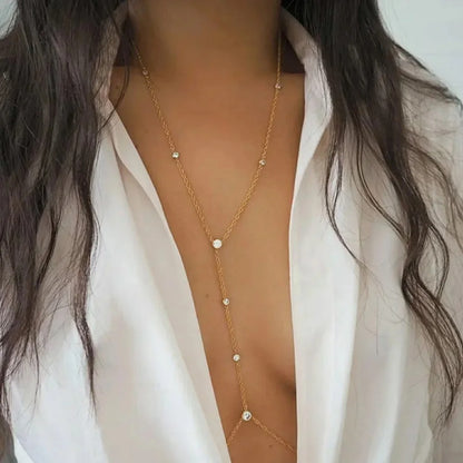 Rhinestone Cross Body Necklace