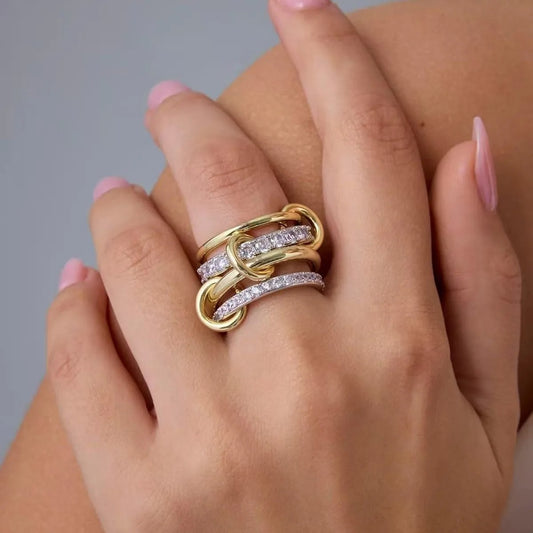 Connected Gold&Silver Ring