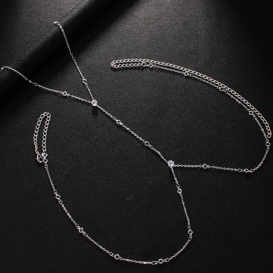 Rhinestone Cross Body Necklace
