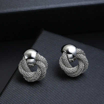 Twisted weaving Round Circle Dangle Earrings